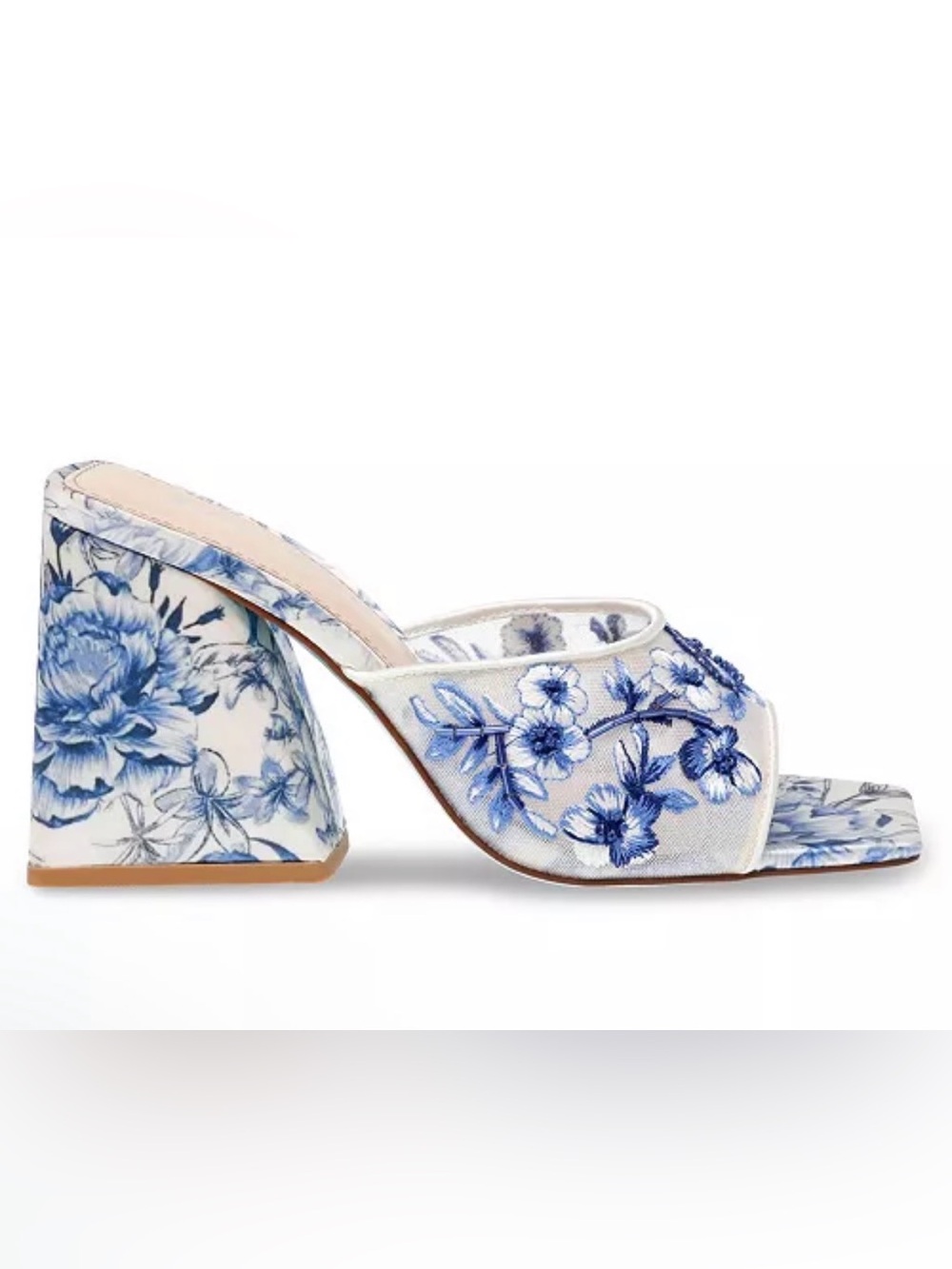 Betsey Johnson Roo Blue Floral Embroidered Block Heel Mules – Size 7